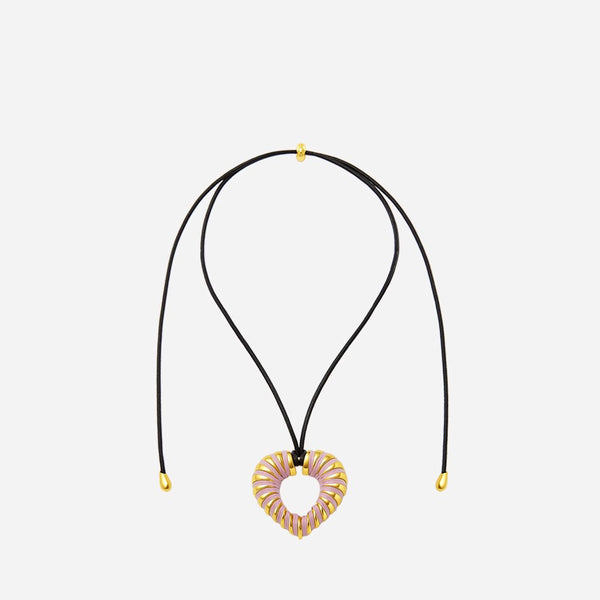 Leather Cord Heart Pendant - Zafari Studio Jewelry